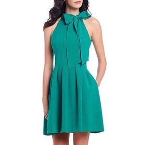 Vince Camuto Sleeveless Bow Neck Fit and Flare Dress
